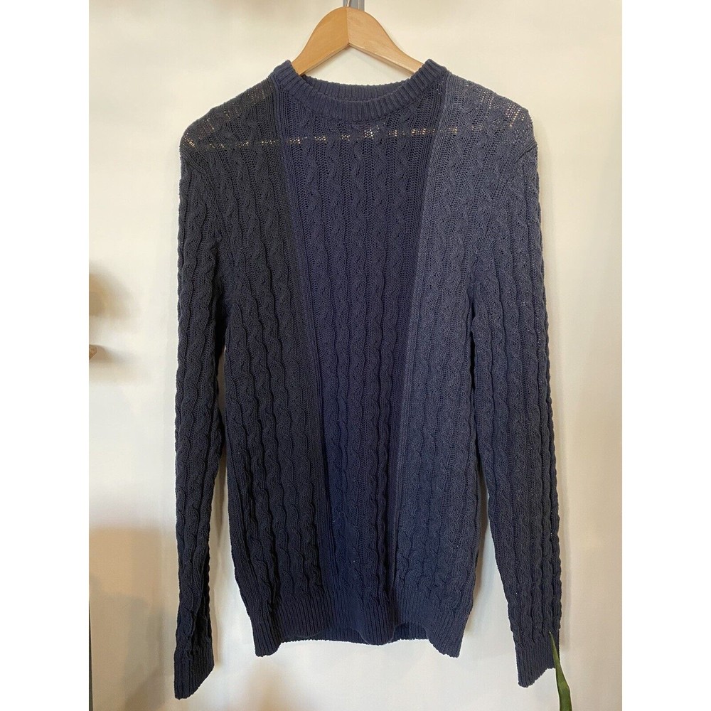 Navy Cable Knit Women's Sweater
